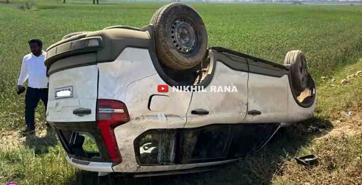 Mahindra Scorpio N rolled over right