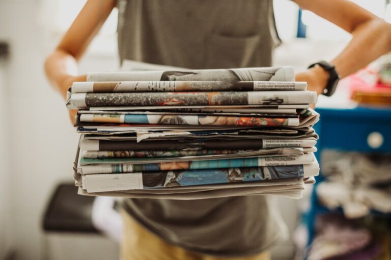 newspapers pile