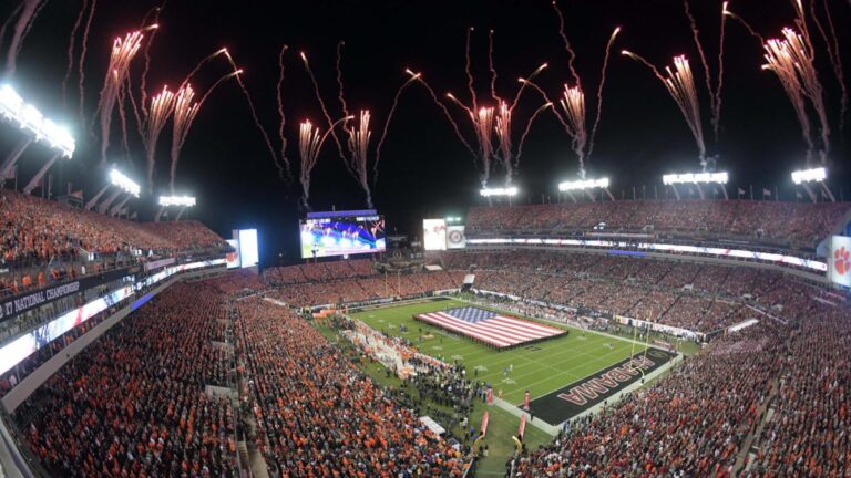 fireworks stadium field cfp football college