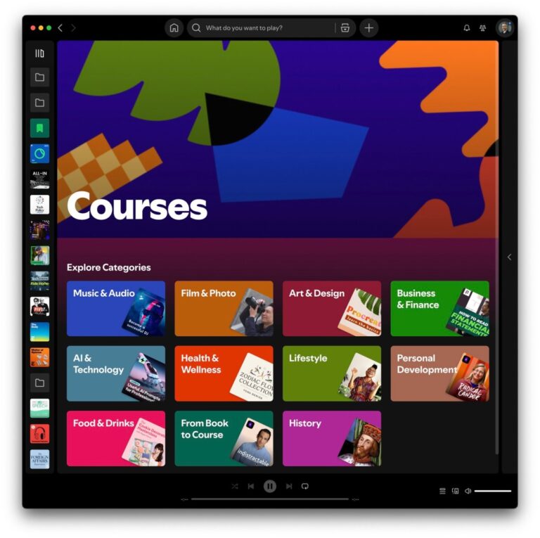 spotify courses desktop