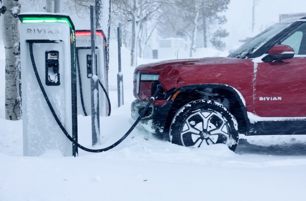 rivian snow ev chargers